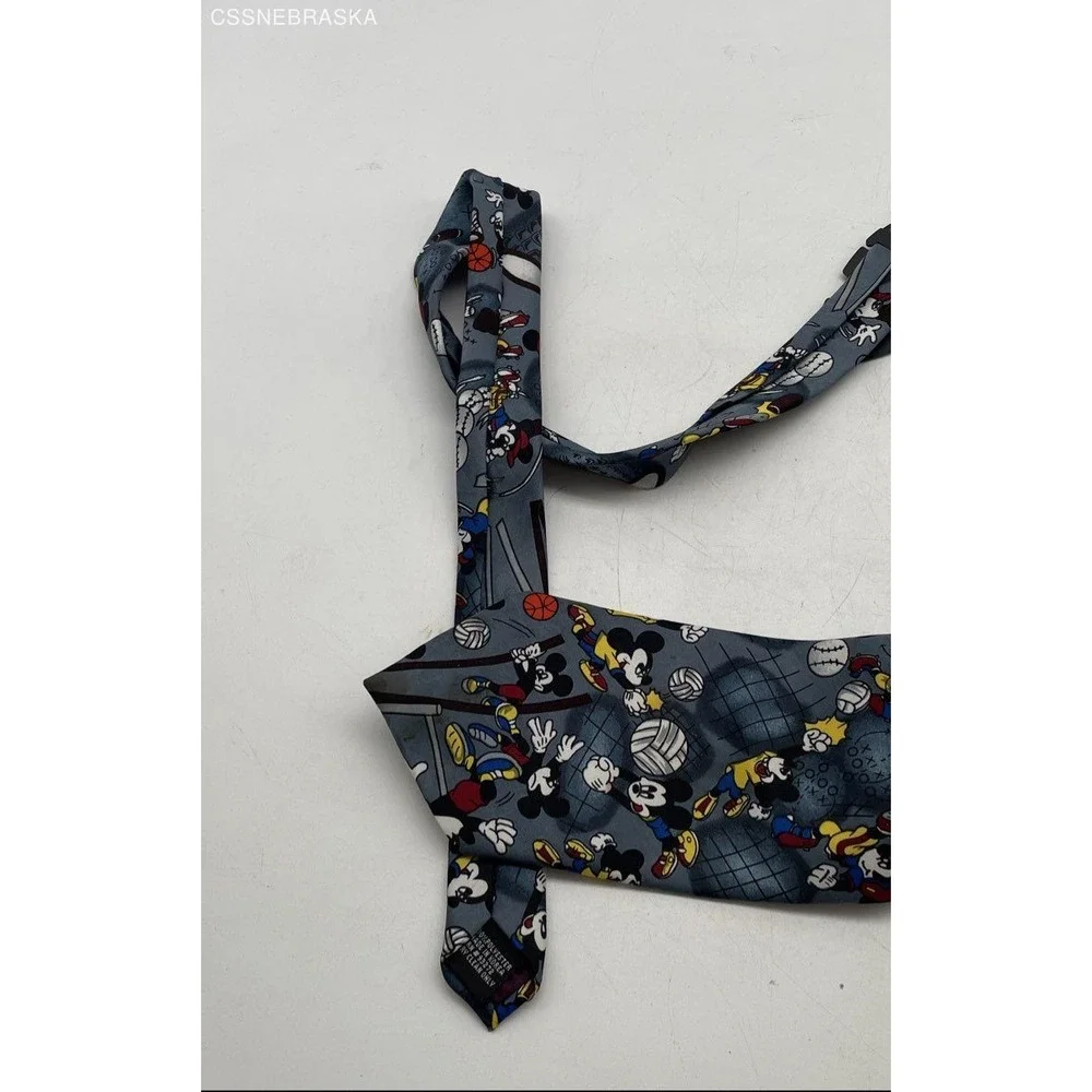 Disney Mickey Unlimited‎ Vintage Mickey Mouse Playing Sports Neck Tie